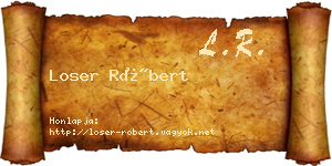 Loser Róbert névjegykártya